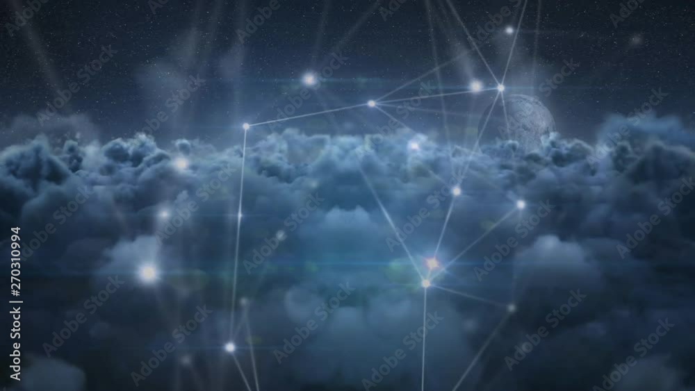 Wall mural digital composite of a blockchain network