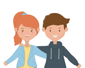 Obraz na płótnie Canvas Girl and Boy Friendship design