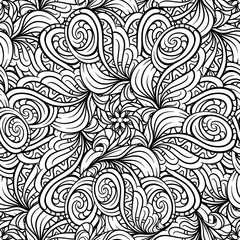 Black and white abstract seamless pattern.