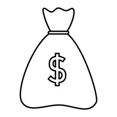 money bag financial isolated icon