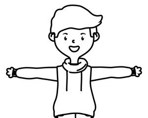Isolated teenager boy cartoon design