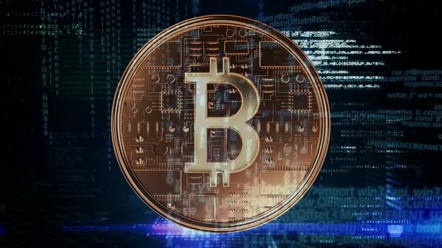 Digital composite of the cryptocurrency source codes and binary system