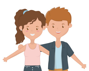 Fototapeta premium Girl and Boy Friendship design