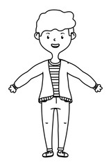 Isolated teenager boy cartoon design