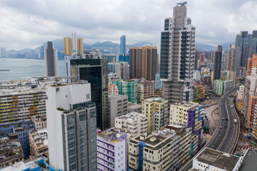 Obraz premium Top view of Hong Kong residential district