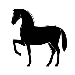 Obraz premium Horse silhouette. Racehorse, vector illustration isolated on white background