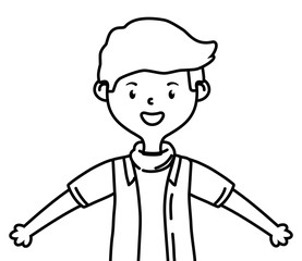 Isolated teenager boy cartoon design