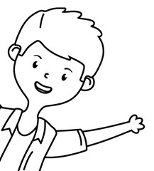 Isolated teenager boy cartoon design