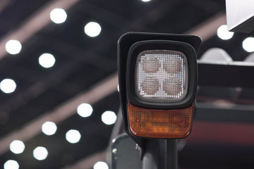 Head light forklift in warehouse. © dekliyngkaea
