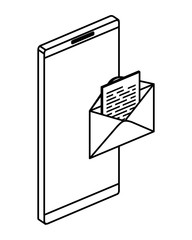smartphone device with envelope mail