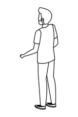 young man with beard back character