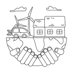 Eco car and save planet design