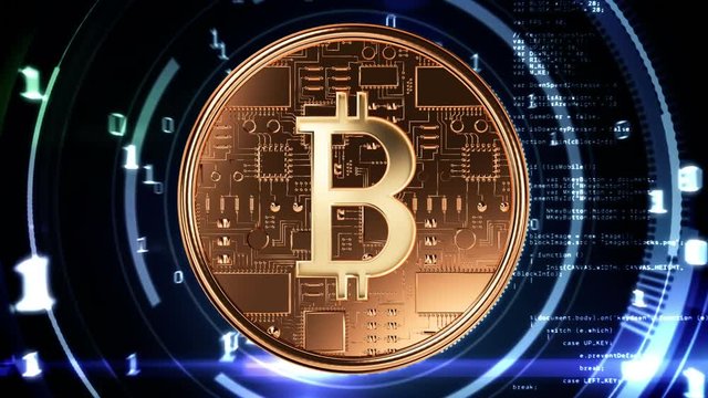 Digital composite of bitcoin technology
