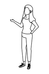 cute young woman avatar character