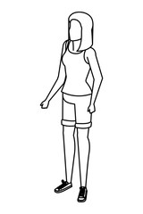 cute young woman avatar character