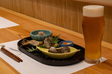 ビールと会席料理