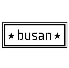 BUSAN stamp on white background