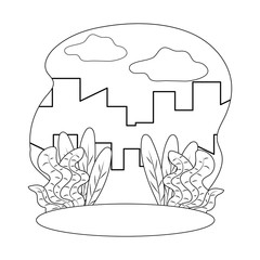 Isolated city and plants design