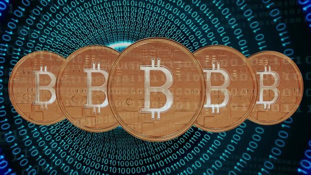Digital composite of the cryptocurrency technology and binary system