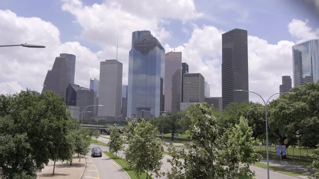 Downtown Houston in the summertime