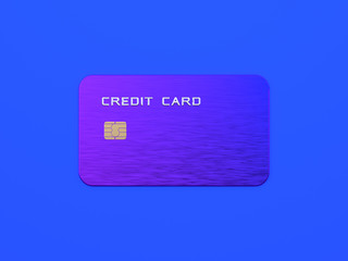 Fototapeta premium blue flat lay scene abstract purple gradient gold metallic object 3d rendering credit card