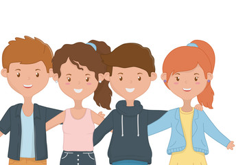 Fototapeta premium Girls and Boys Friendship design