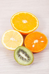 Fresh ripe fruits. Healthy nutrition, slimming and dieting concept