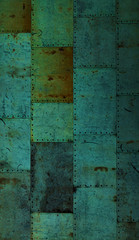 Kupferplatten mit Patina Grünspan