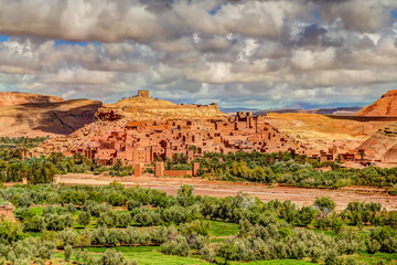 Fototapeta na wymiar Scenery around Ait Benhaddou fortress in Morocco