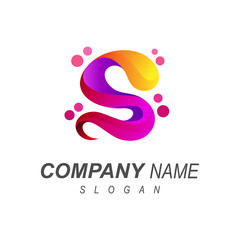 logo letter s, logo s with full color +  the letter s logo with a modern look