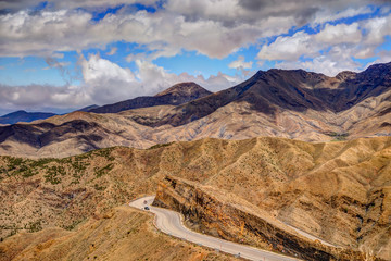 Winding highways in the high Atlas Mountains of Morocco