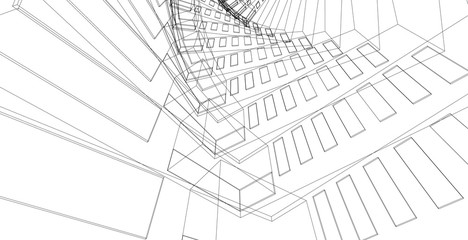 Abstract architecture wireframe background design.