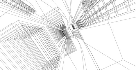 Abstract architecture wireframe background design.