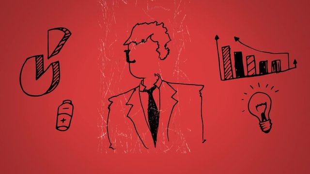Digital composite sketch of a businessman 