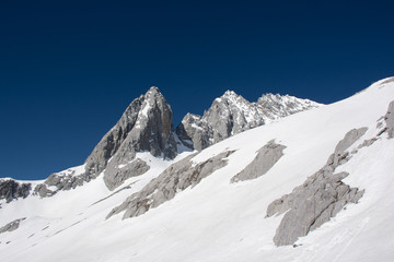 Fototapeta na wymiar view form top of Jade Dragon Snow Mountain