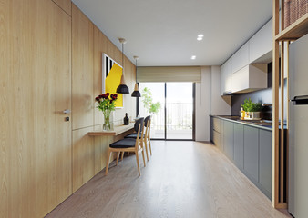 modern kitchen interior.