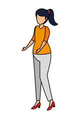 cute young woman avatar character