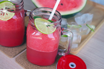 Cold and fresh Watermelon Smoothie. drink for summer