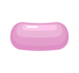 Pink soap piece isolated. lather Vector illustration 