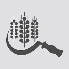 Sickle icon in flat style.Vector illustration.