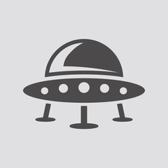 UFO icon in flat style.Vector illustration.