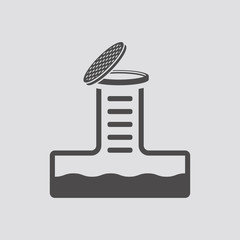 Sewerage icon in flat style.Vector illustration.