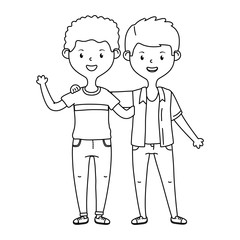 Teenage friends design vector illustration