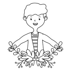 Isolated teenager boy cartoon design
