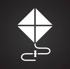 Kite icon on black background for graphic and web design. Simple vector sign. Internet concept symbol for website button or mobile app.