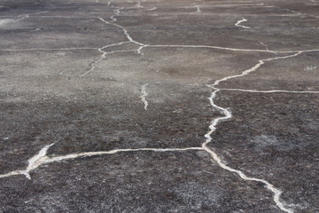 Asphalt crack on the roof surface