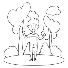 Isolated teenager boy cartoon design