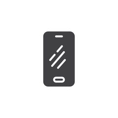 Mobile phone vector icon. Cellphone filled flat sign for mobile concept and web design. Smartphone glyph icon. Telephone, communication symbol, logo illustration. Vector graphics