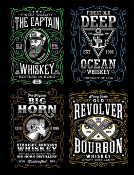 Vintage Whiskey Label T-shirt Design Collection