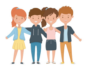 Fototapeta premium Girls and Boys Friendship design